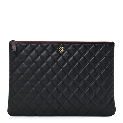 Chanel Lambskin Quilted Large Cosmetic Case Black 1 of 9