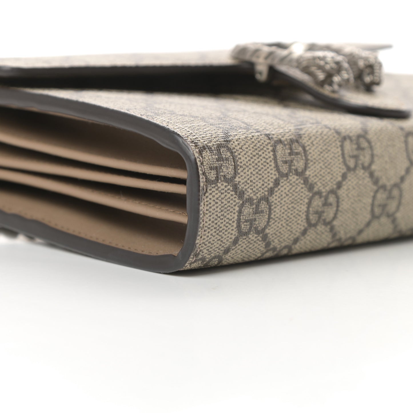 GG Supreme Monogram Mini Dionysus Chain Wallet Beige Taupe