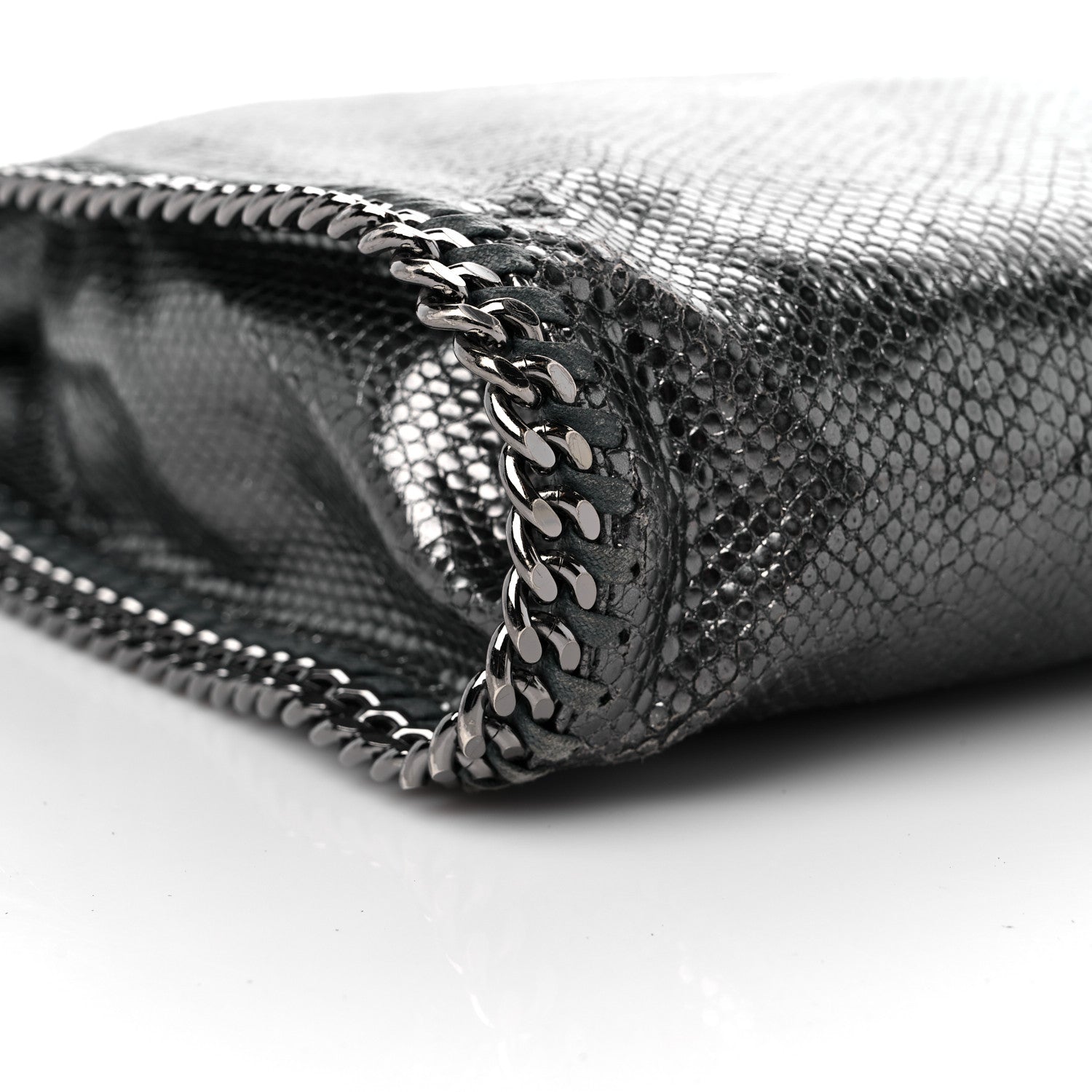 Stella McCartney Metallic Snake Print Small Falabella Tote Ruthenium 7 of 10