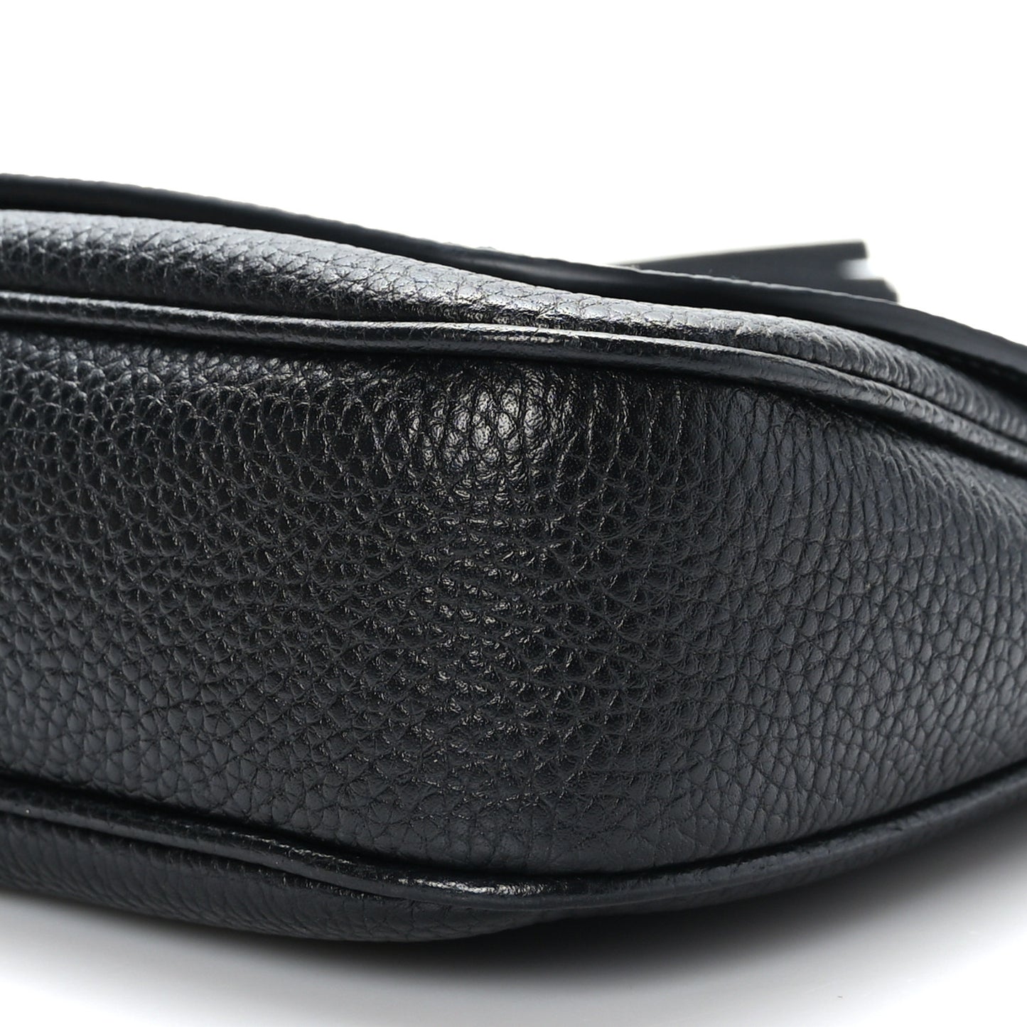 Pebbled Calfskin Medium Soho Flap Crossbody Black