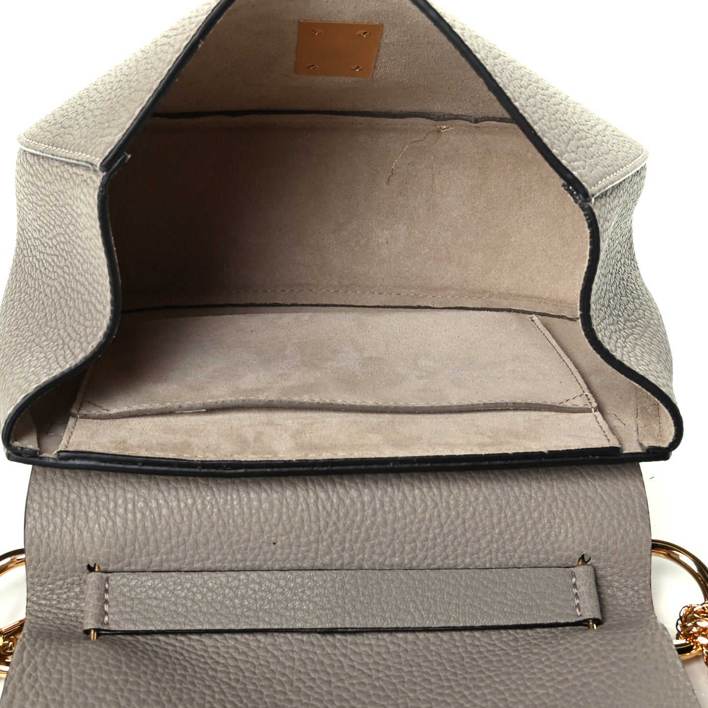 Grained Lambskin Drew Shoulder Bag Motty Grey