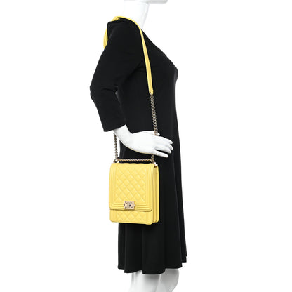 Chanel Lambskin Quilted North South Boy Flap Yellow 2 of 10