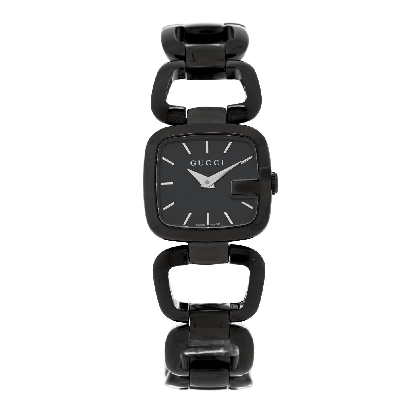 PVD Stainless Steel 24mm G-Gucci Square Quartz Watch Black