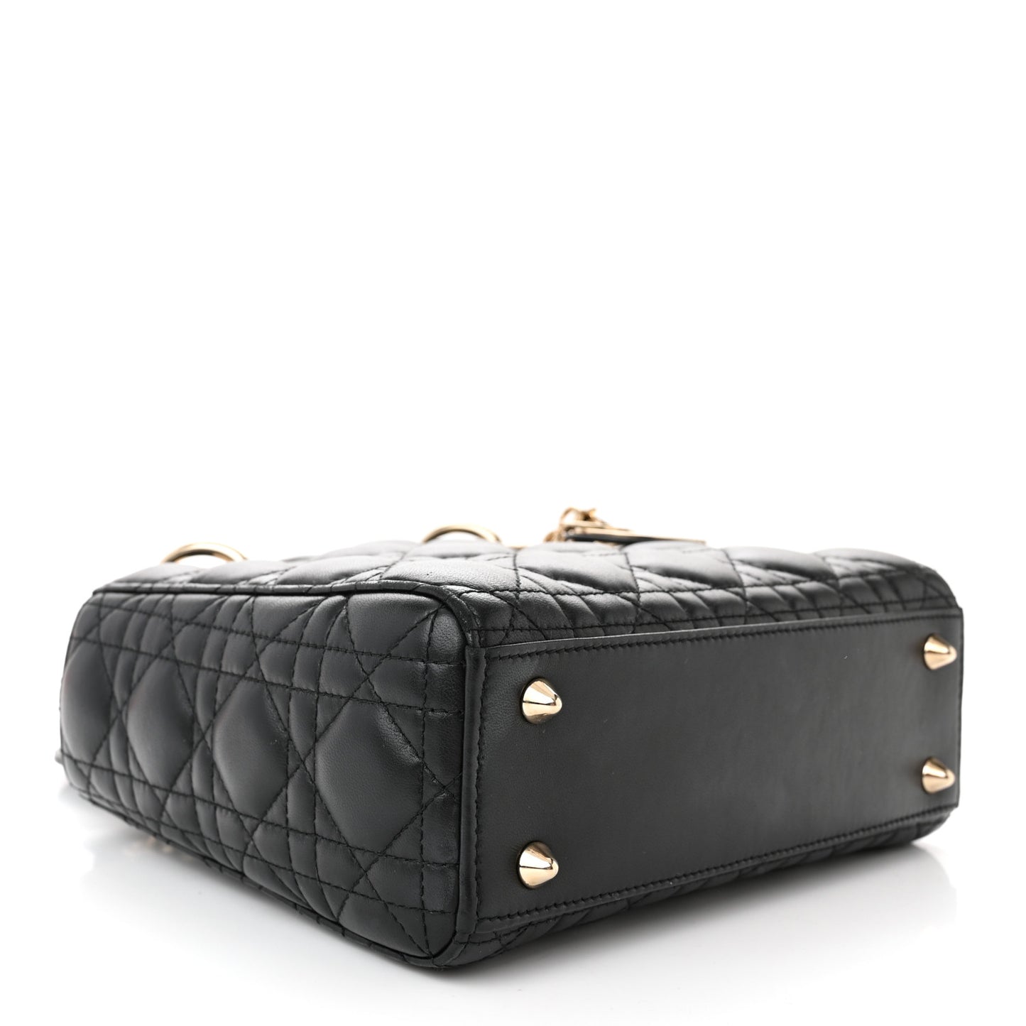 CHRISTIAN DIOR Lambskin Cannage Small My ABCDior Lady Dior Black