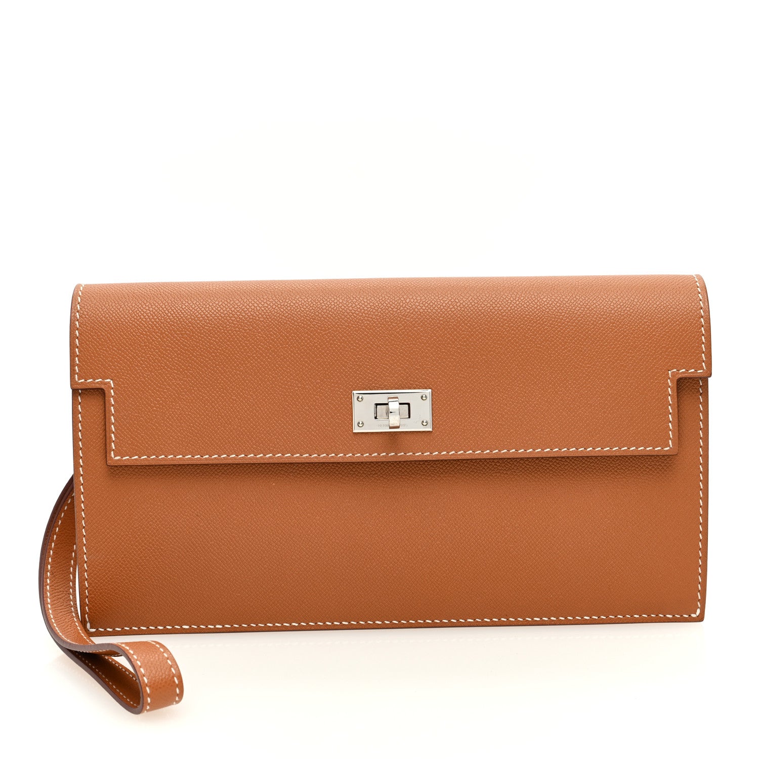 Hermes Madame Calfskin Kelly Pocket Long Wallet Gold 1 of 8