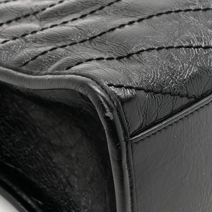 Saint Laurent Crinkled Calfskin Matelasse Monogram Medium Niki Shopper Tote Black 16 of 17