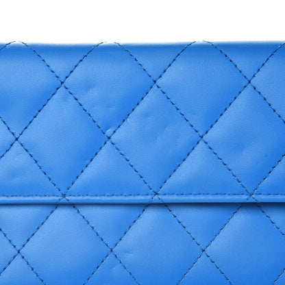 Chanel Lambskin Quilted Wallet On Removable Chain Insert Blue 8 of 8