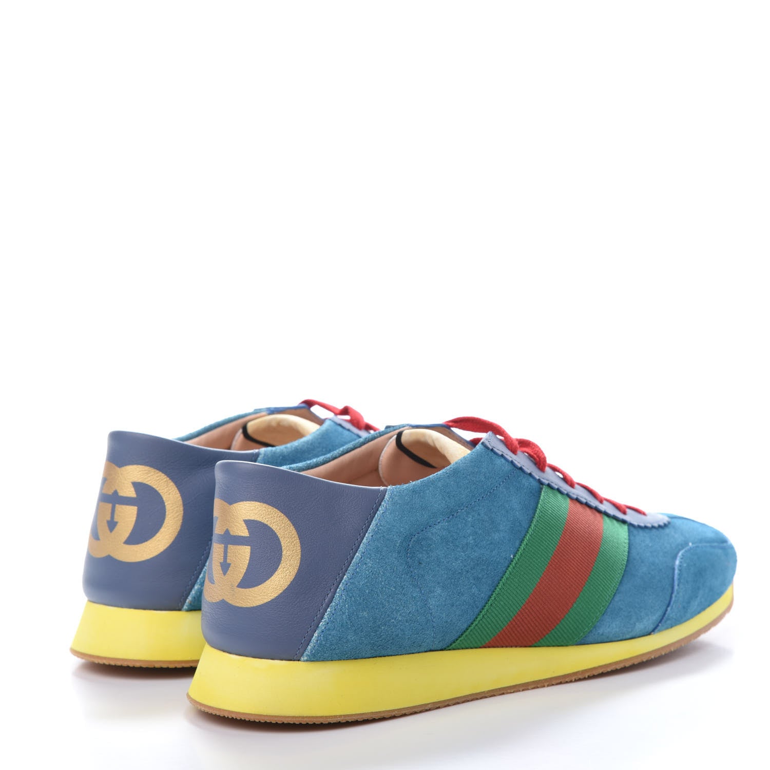 Gucci Suede Web Mens Rocket Sneakers 9.5 Bright Splash Thunder 4 of 9
