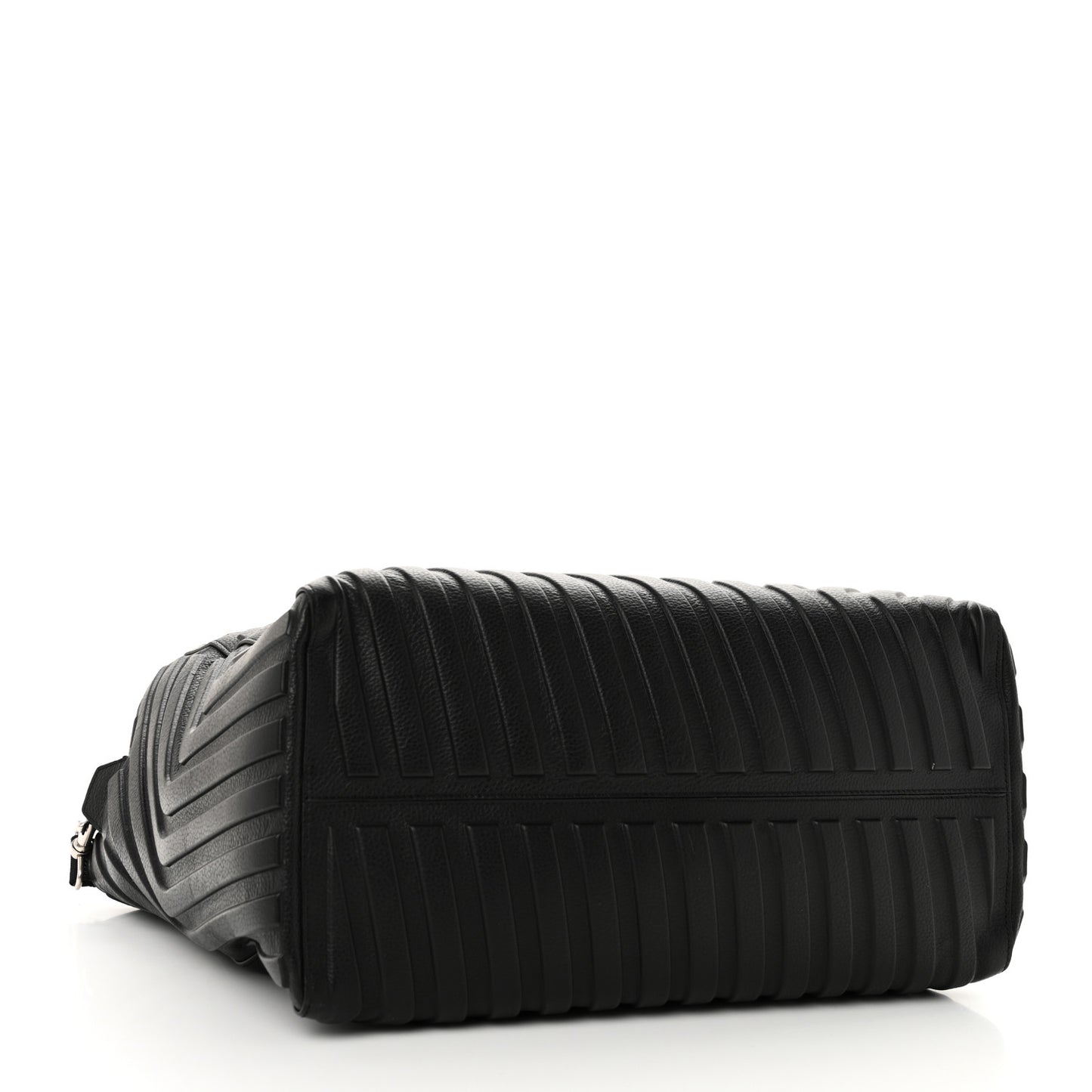 Grained Calfskin Embossed Car East West Tote Black