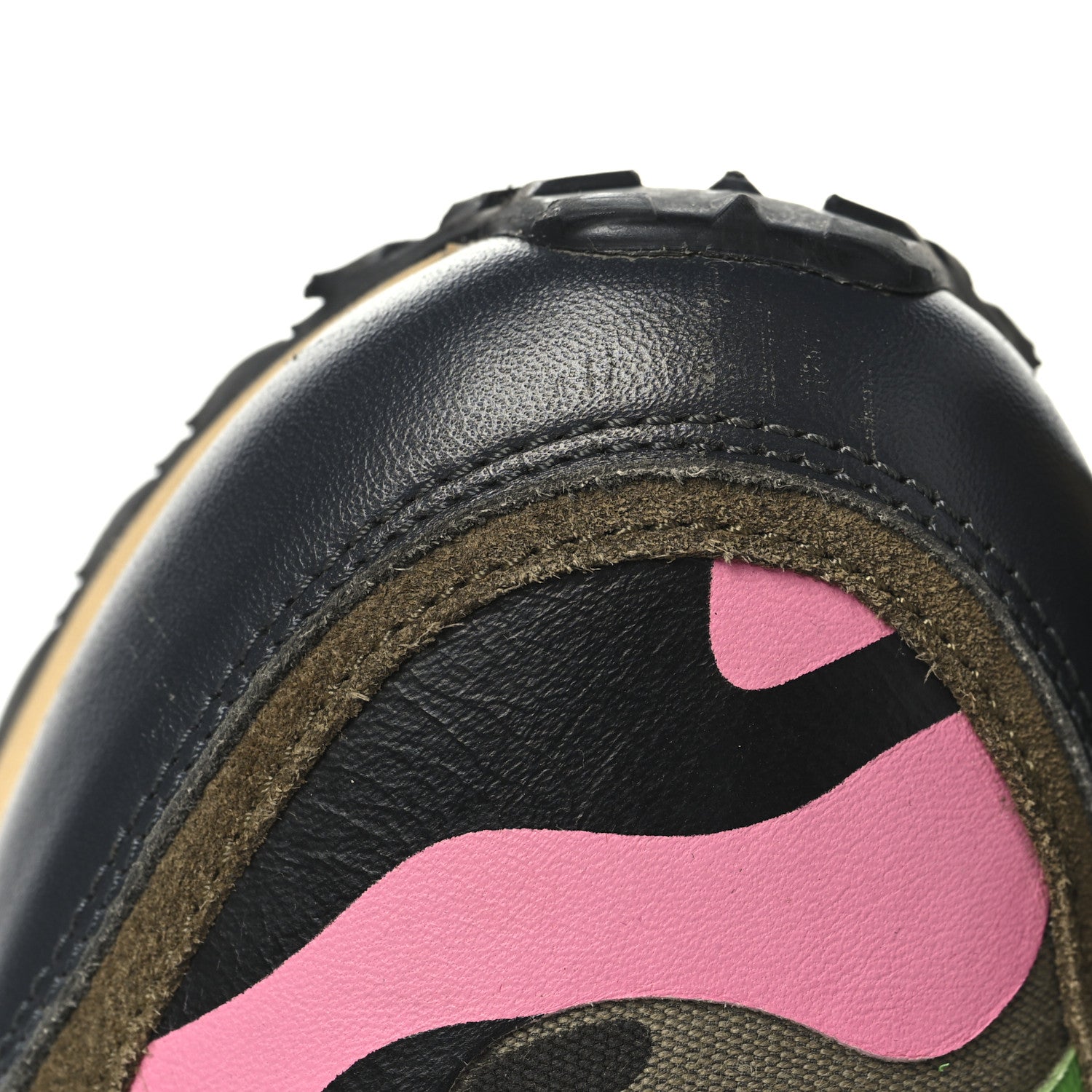 Valentino Garavani Nappa Suede Camouflage Womens Rockrunner Sneakers  36.5 Army Green Naples Yellow Ninphea 10 of 11
