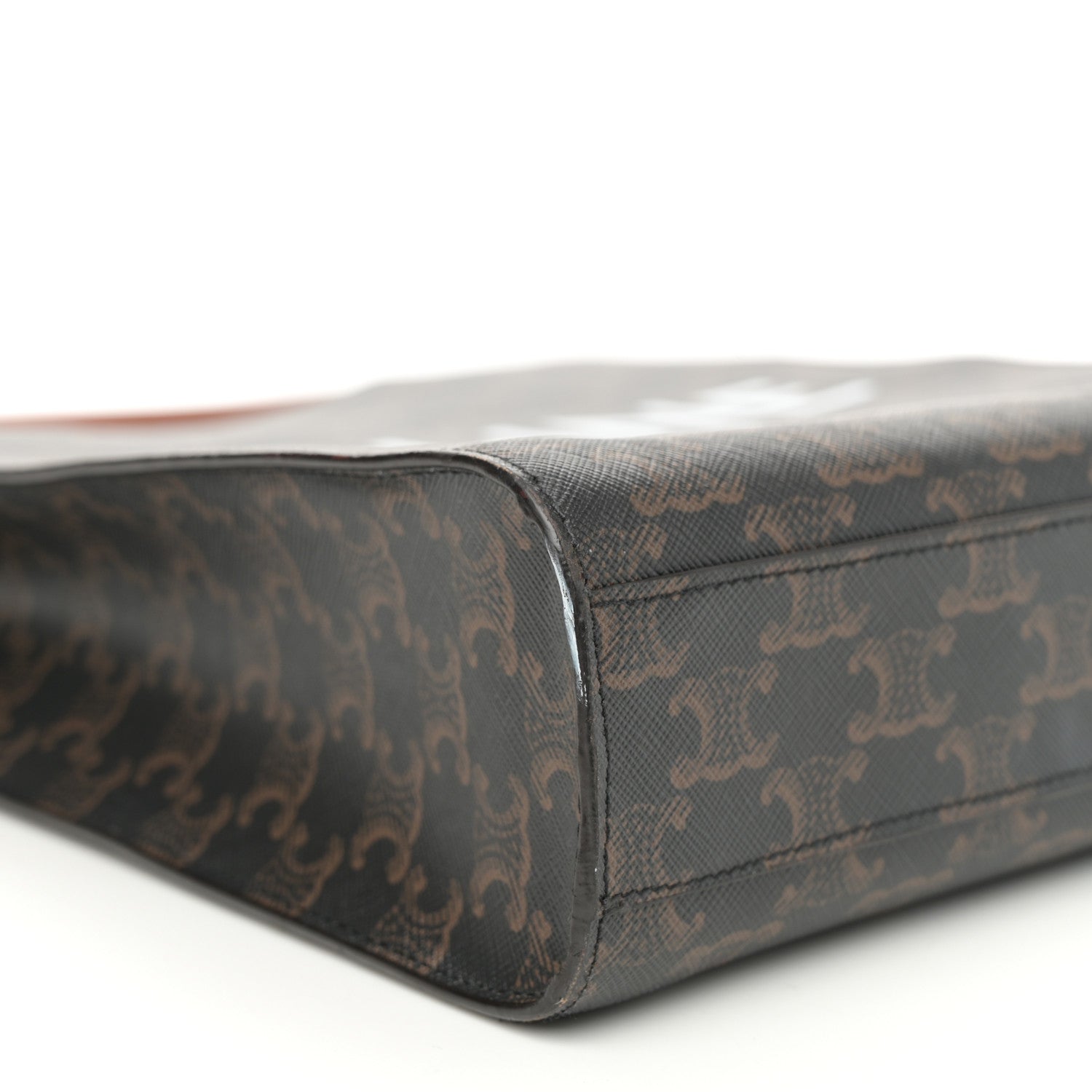 Celine Triomphe Canvas Calfskin Small Vertical Cabas Tan 8 of 10