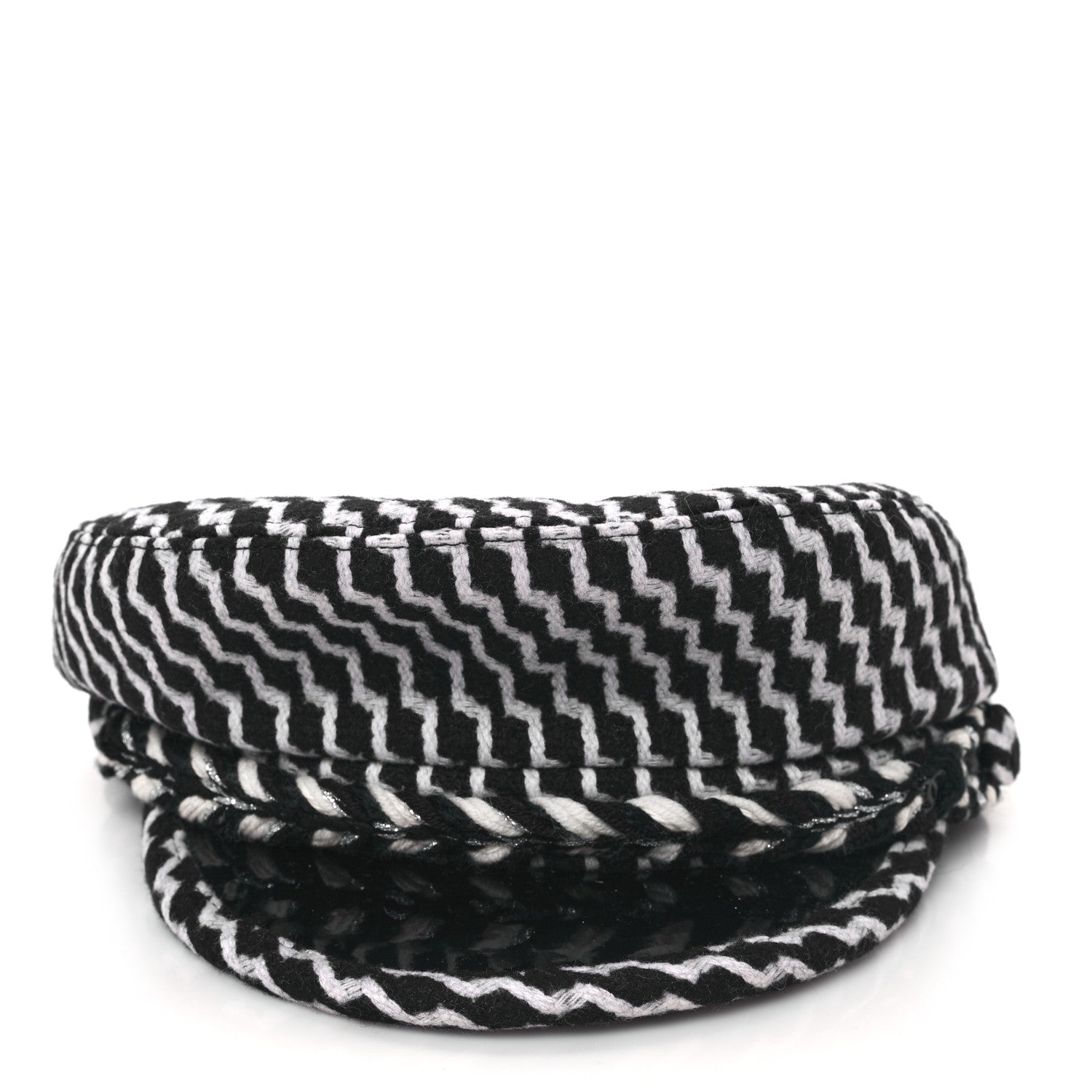 Chanel Wool PVC Paris Hamburg Sailor Cap Hat M Black White 2 of 8