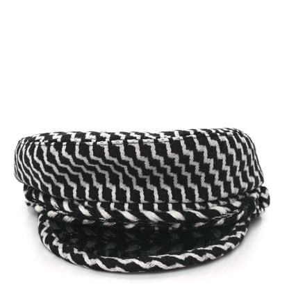 Chanel Wool PVC Paris Hamburg Sailor Cap Hat M Black White 2 of 8