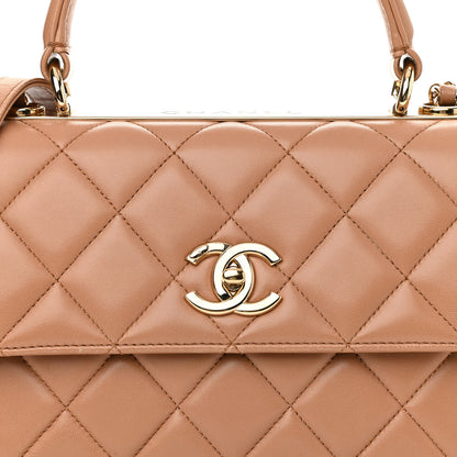 Chanel Lambskin Quilted Small Trendy CC Flap Dual Handle Bag Camel 10 of 11