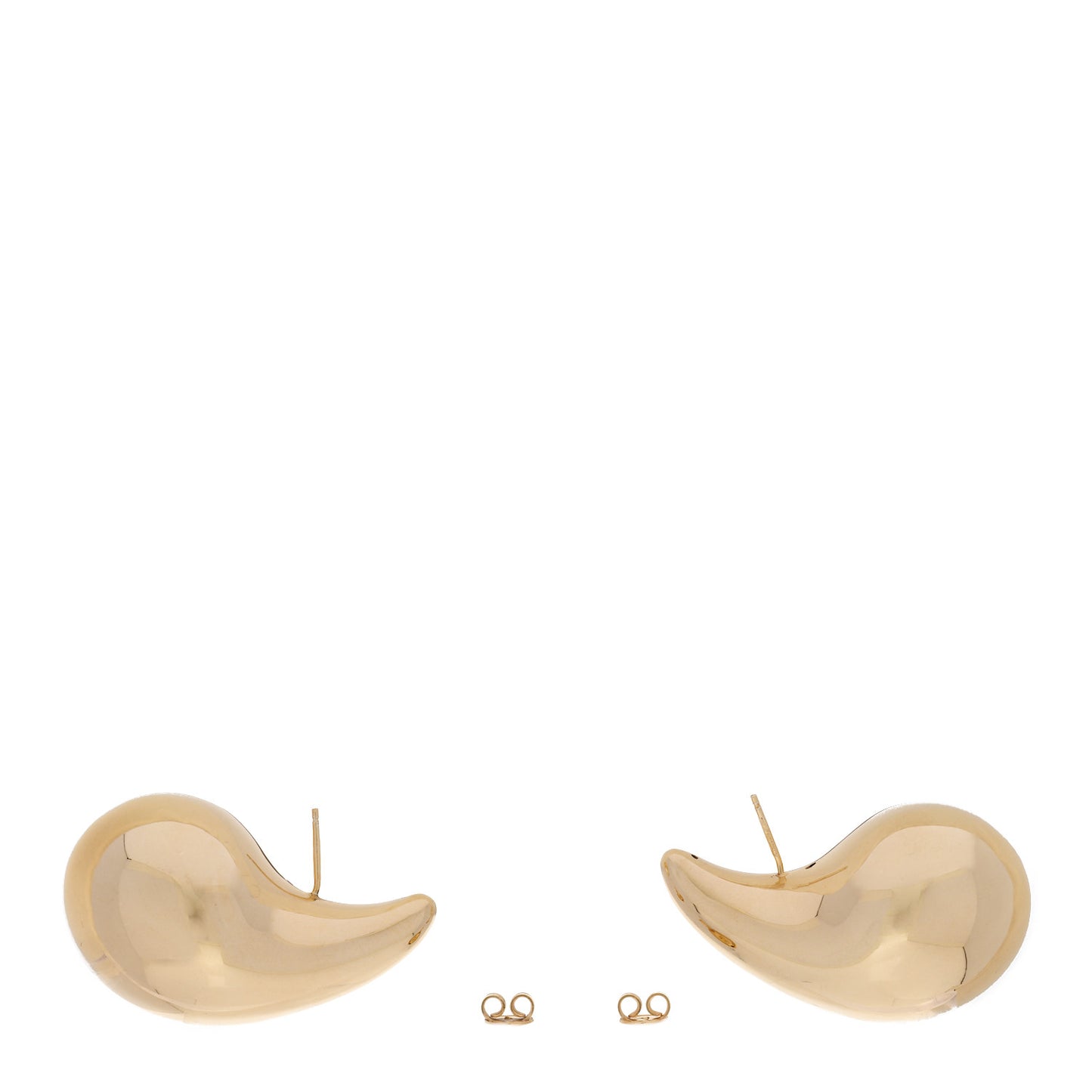 18K Yellow Gold Sterling Silver Large Drop Earrings Gold