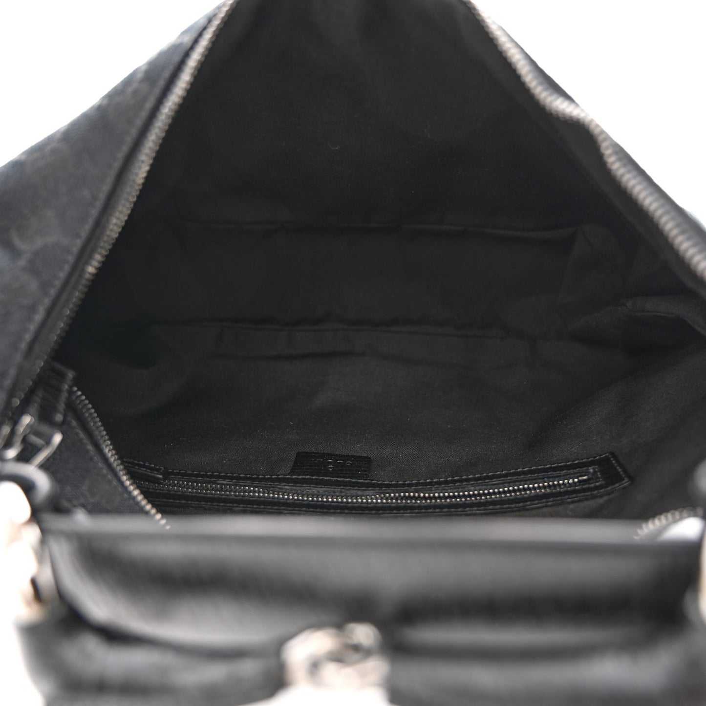 Monogram Medium Horsebit Chain Hobo Black