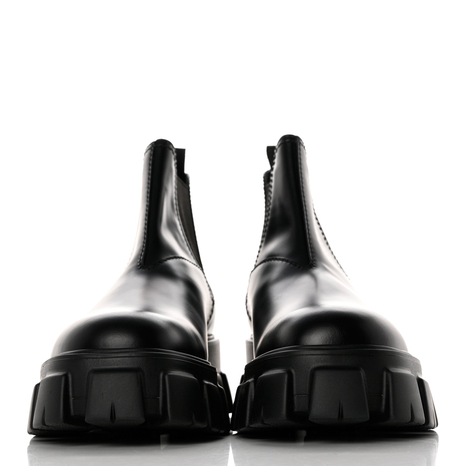 Prada Spazzolato Rois Mens Monolith Chelsea 55mm Ankle Boots 9.5 Black 2 of 8