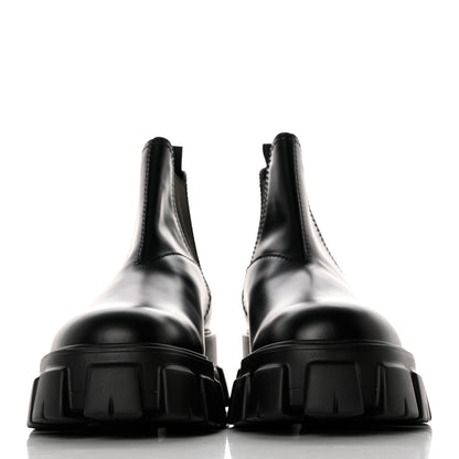 Prada Spazzolato Rois Mens Monolith Chelsea 55mm Ankle Boots 9.5 Black 2 of 8