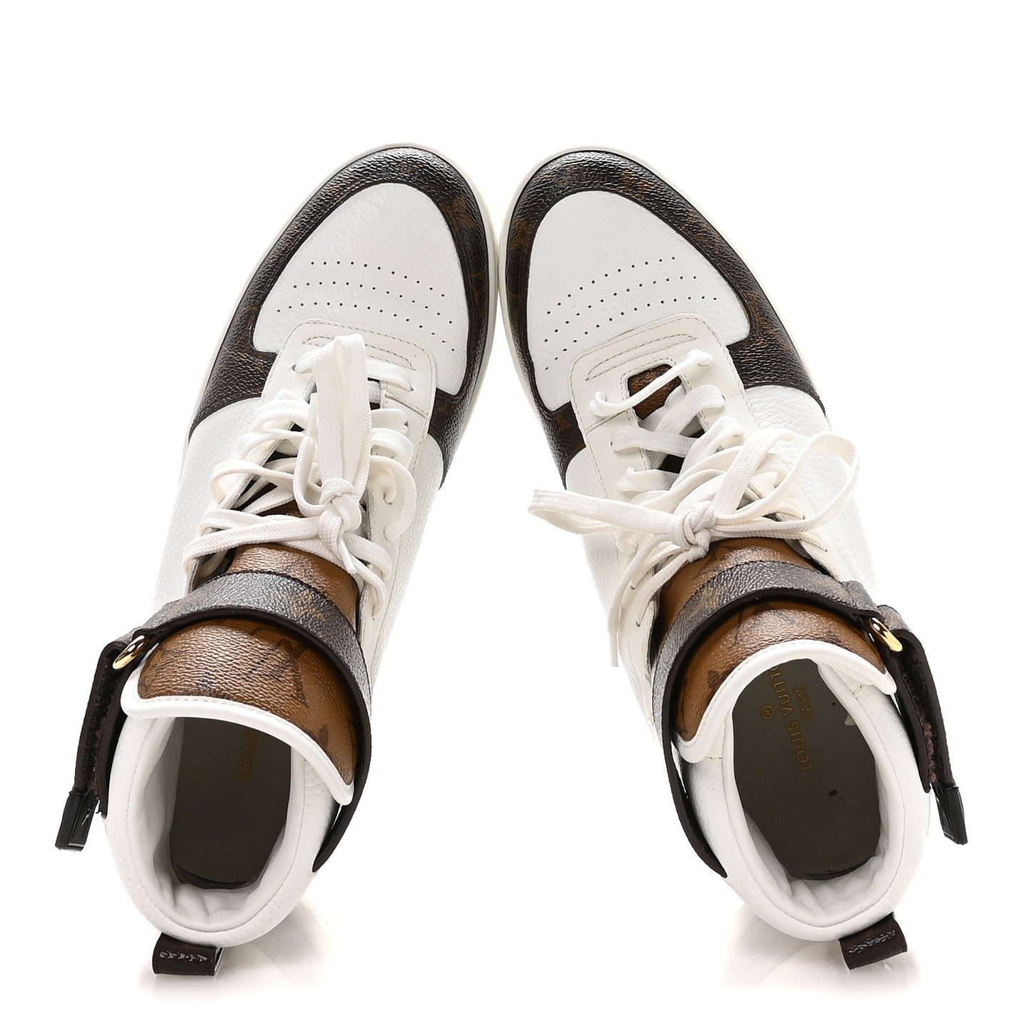 Grained Calfskin Monogram Boombox Sneaker Boots 39 White