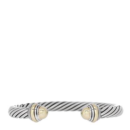David Yurman Sterling Silver 14K Yellow Gold 7mm Cable Classics Dome Bracelet 1 of 3