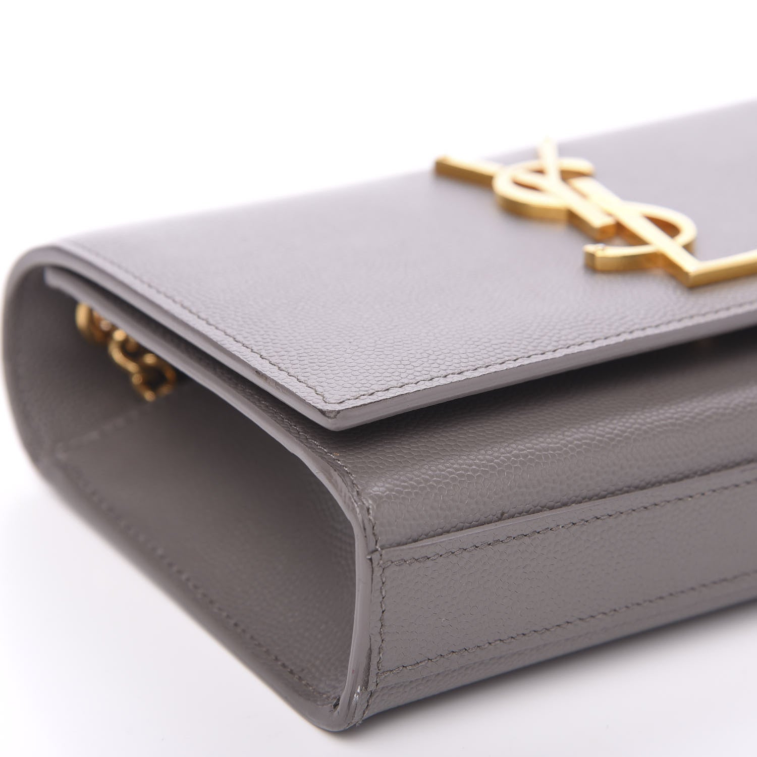 Saint Laurent Grain De Poudre Small Monogram Kate Satchel Fog 8 of 11