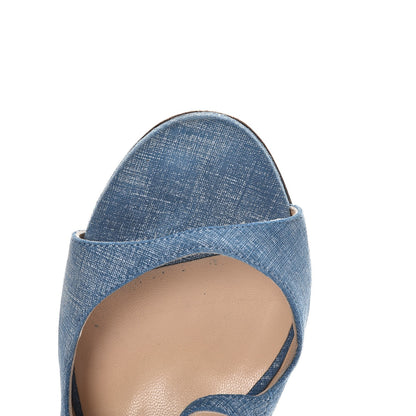 Jimmy Choo Denim Lang Sandals 38.5 Blue 11 of 15