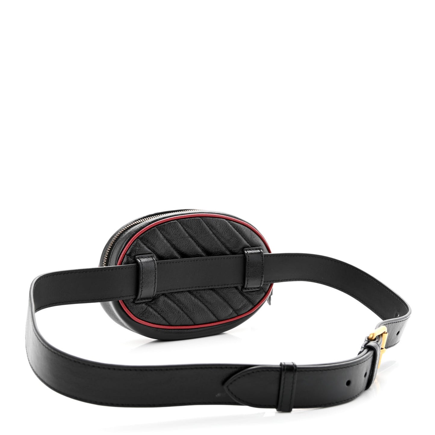 Azalea Calfskin Matelasse Diagonal Torchon GG Marmont Belt Bag 95 38 Black Romantic Cerise