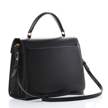 Saint Laurent Grain de Poudre Medium Classic Monogram Cassandra Top Handle Black Rouge Legion 3 of 12