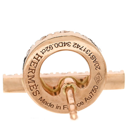 Hermes 18K Rose Gold Diamond Finesse Earrings 4 of 5