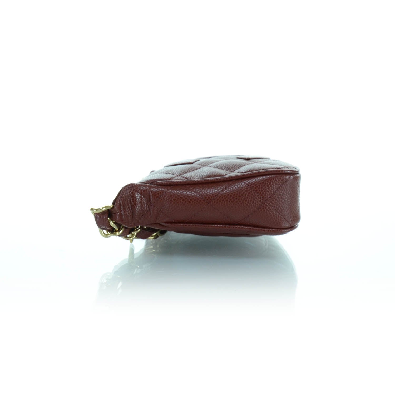 Chanel Caviar Quilted Pochette Dark Red 5 of 10