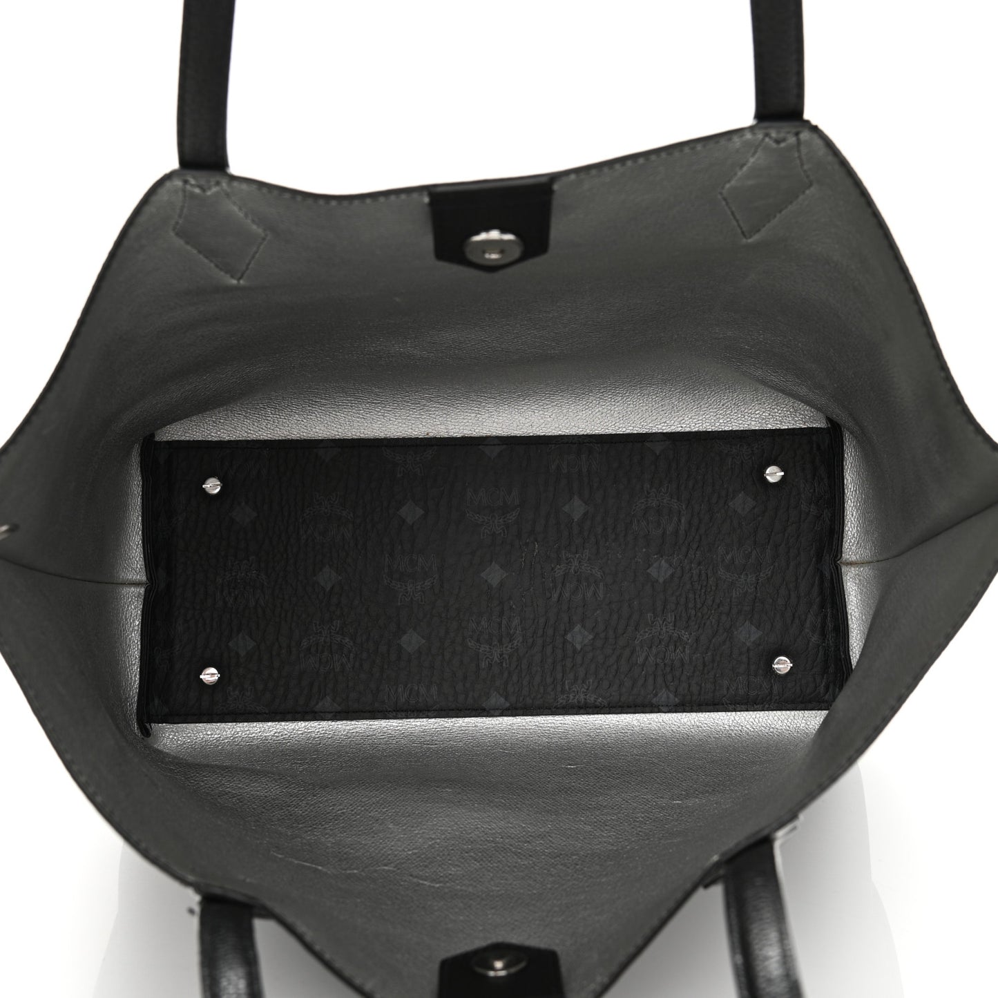 Grained Calfskin Medium Yris Shopper Tote Black