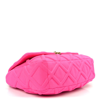Chanel Jersey Lambskin Quilted Maxi Chanel 19 Flap Dark Pink 4 of 10