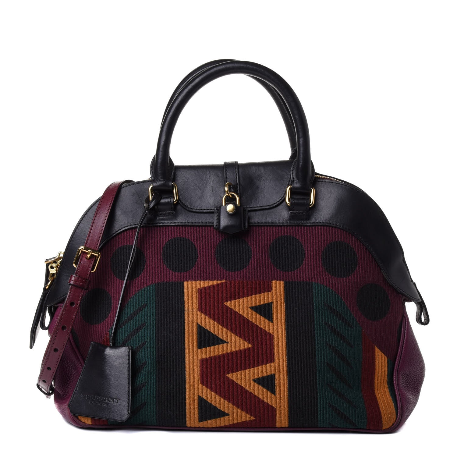 Burberry Calfskin Tapestry Milverton Satchel Multicolor 1 of 4