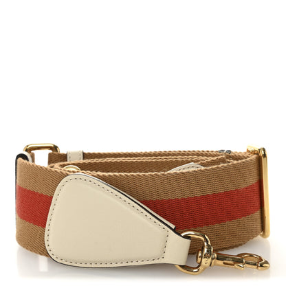 Gucci Canvas Web Shoulder Strap Brown Red White 1 of 4