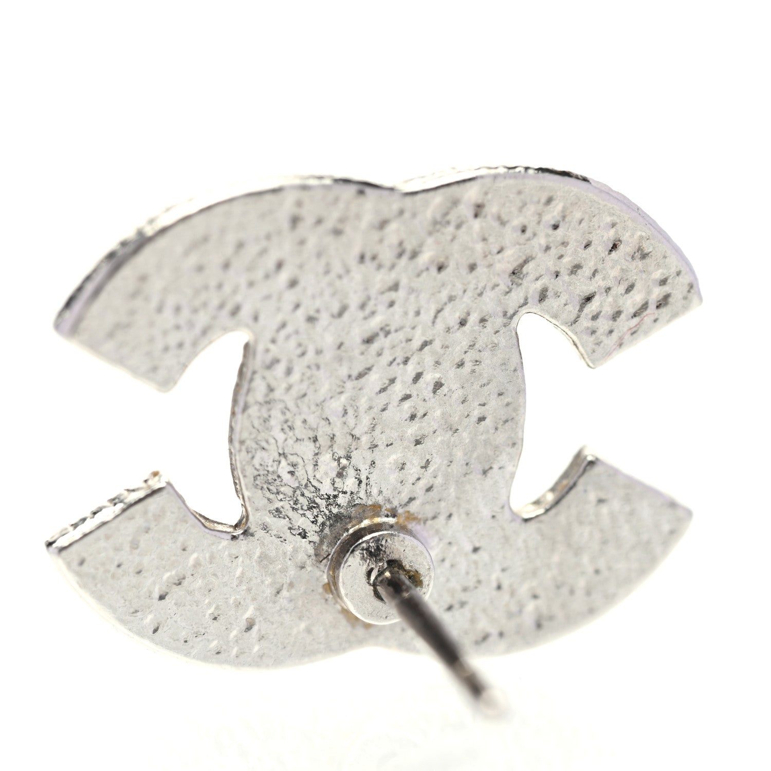 Chanel Crystal Mini CC Earrings Silver 4 of 5