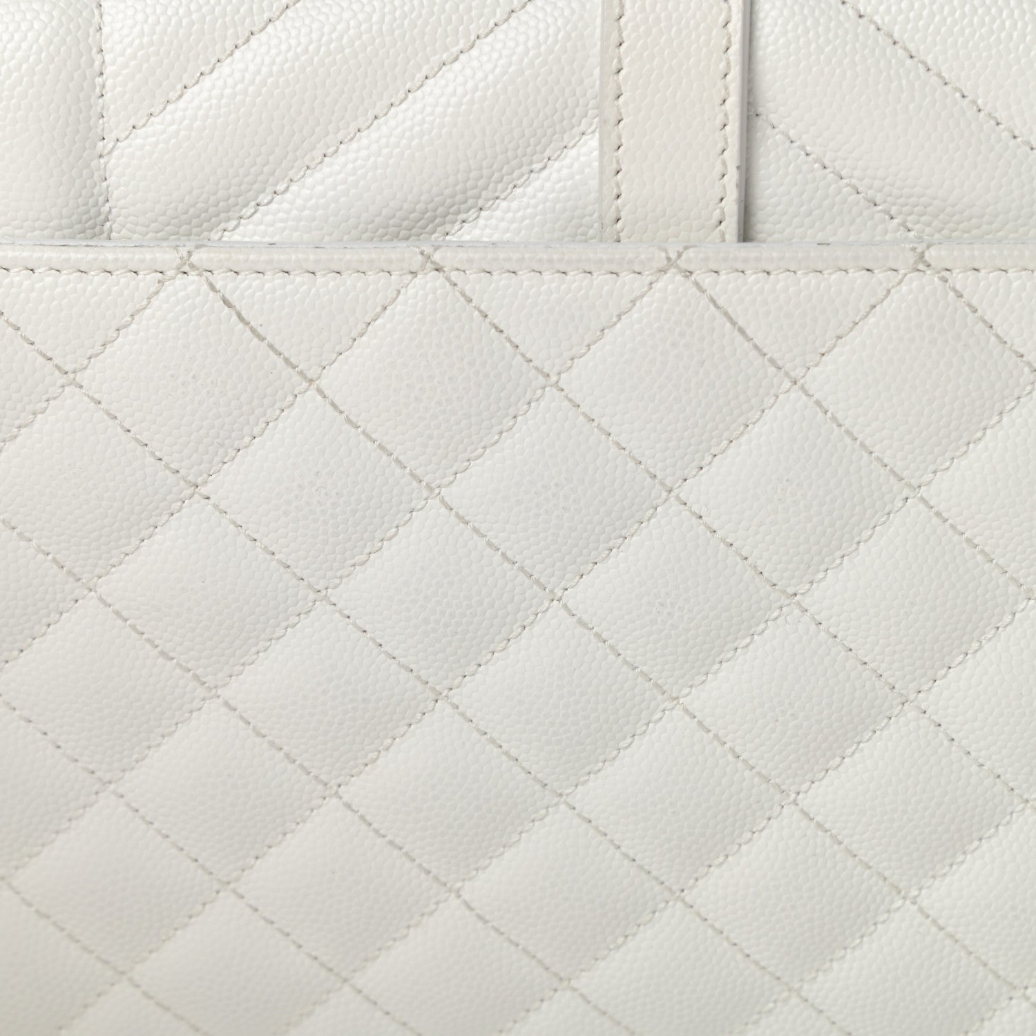 Saint Laurent Grain De Poudre Textured Mixed Matelasse Medium Triquilt Monogram Satchel Blanc Vintage 17 of 21