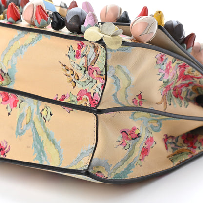 Fendi Vitello Marie Antoinette Print Rosebud Kan I Shoulder Bag Panna Multicolor 7 of 9