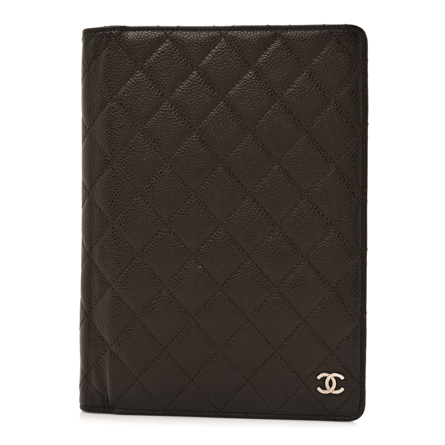 Caviar Quilted Large Agenda Cover Dark Brown