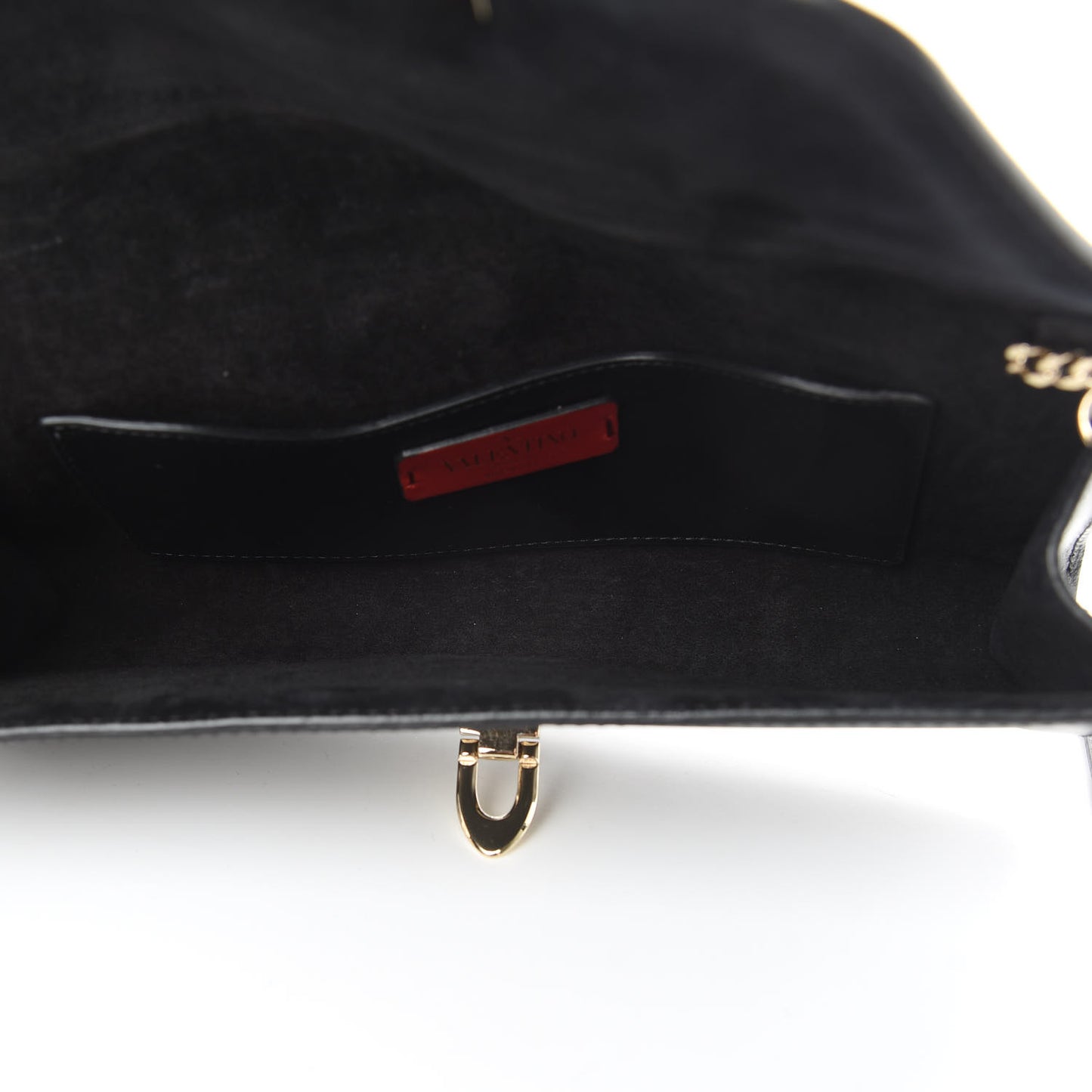 Vitello Demilune Chain Clutch Black