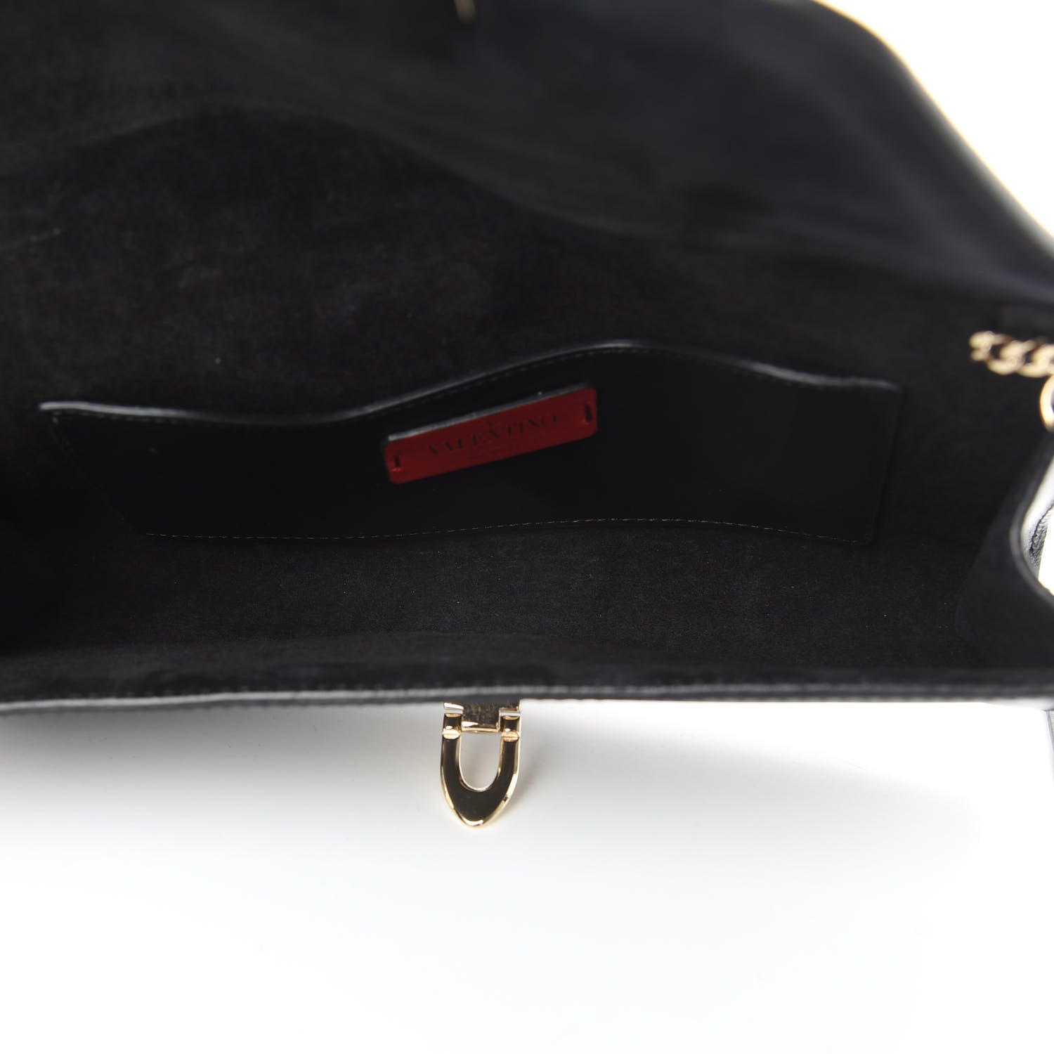 Valentino Garavani Vitello Demilune Chain Clutch Black 5 of 17