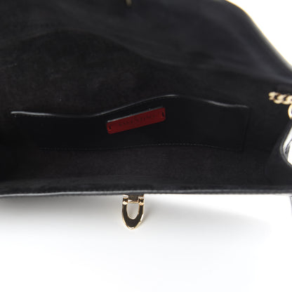Valentino Garavani Vitello Demilune Chain Clutch Black 5 of 17