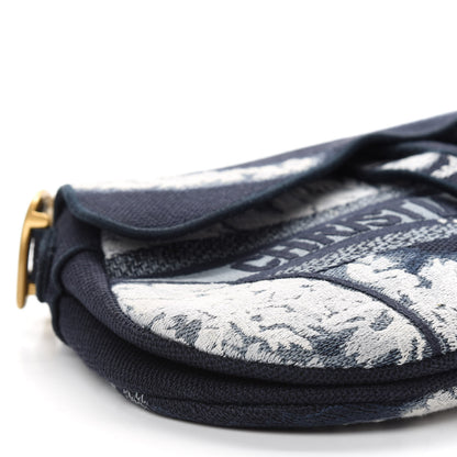 Christian Dior Canvas Embroidered Tie Dye Saddle Bag Blue Multicolor 12 of 13
