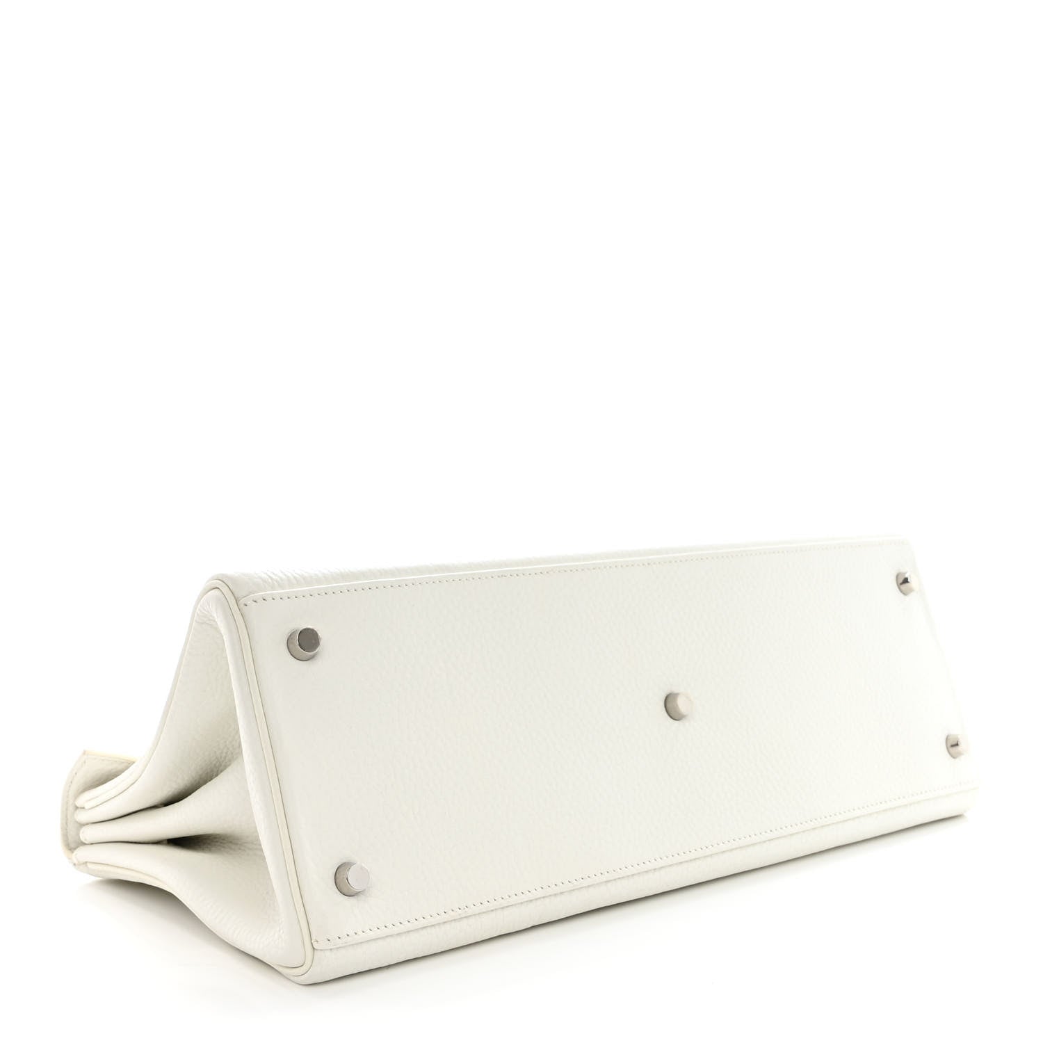 Hermes Taurillon Clemence Shoulder Kelly 40 White 4 of 14