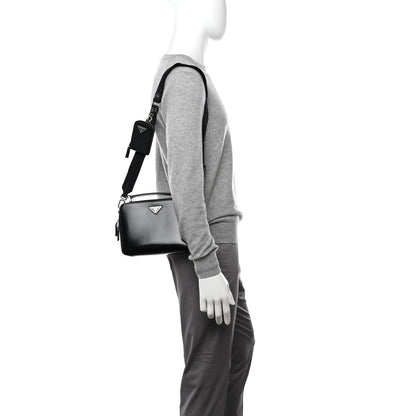 Prada Spazzolato Medium Brique Crossbody Bag Black 2 of 10