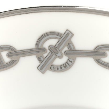 Hermes Porcelain Chaine d'Ancre Platinum Dinner Plate Set of 2 7 of 8