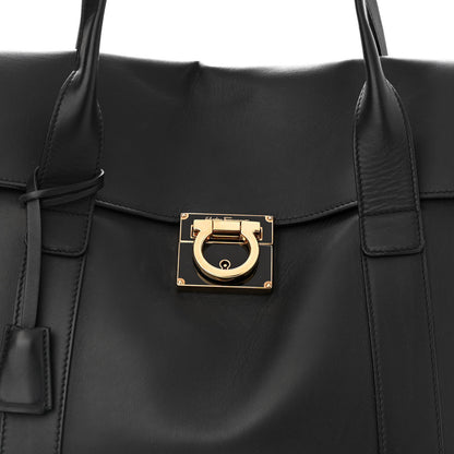 Salvatore Ferragamo Calfskin Large Sookie Satchel Black 9 of 21