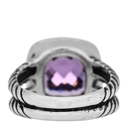 David Yurman Sterling Silver Diamond Amethyst 11mm Albion Ring 56 7.5 4 of 5