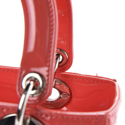 Christian Dior Patent Cannage Medium Lady Dior Coral 9 of 12