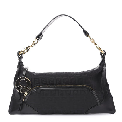 Fendi Zucchino Cuoio Small Chef Pocket Shoulder Bag Black 1 of 11