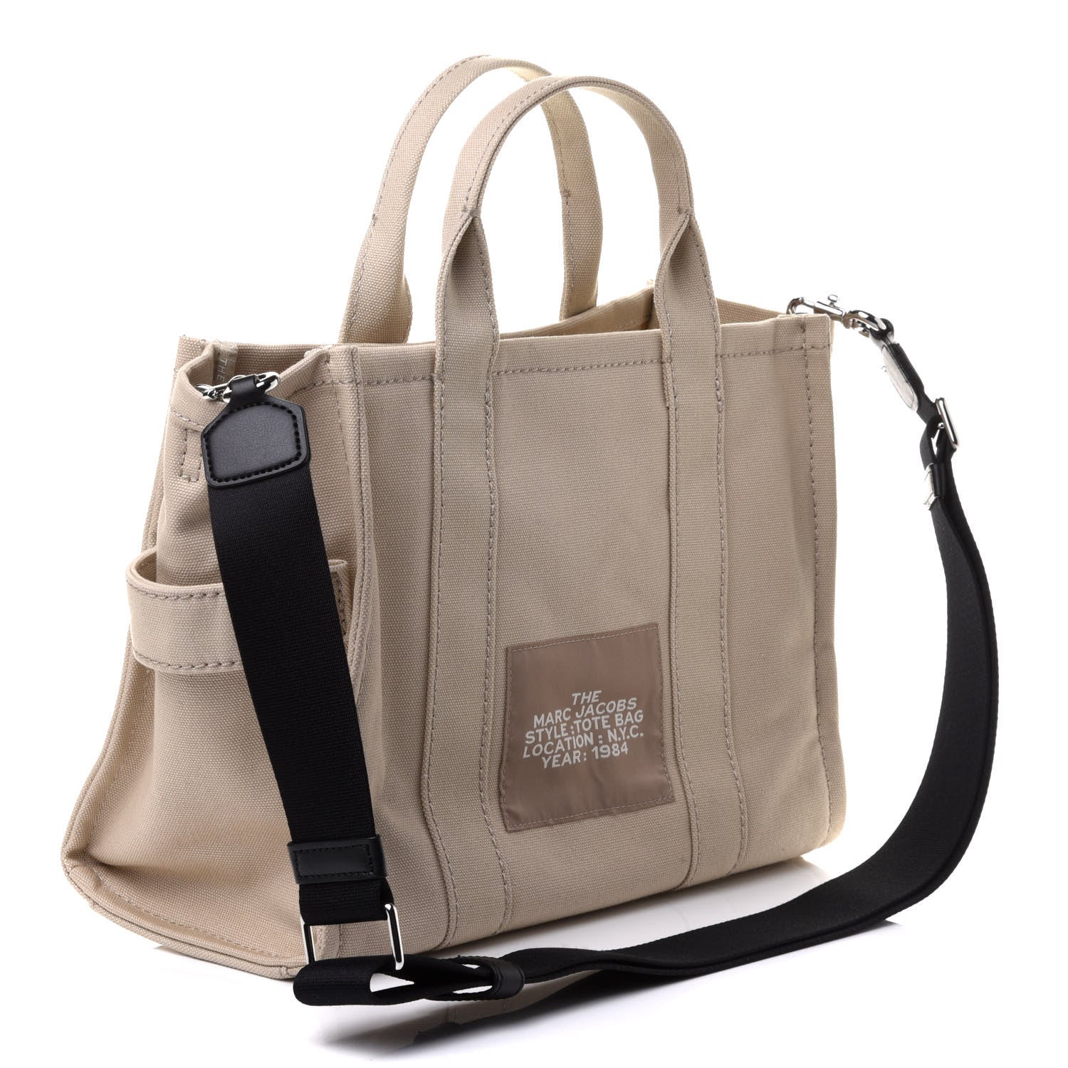 Marc Jacobs Cotton Canvas Medium The Traveler Tote Bag Beige 3 of 10